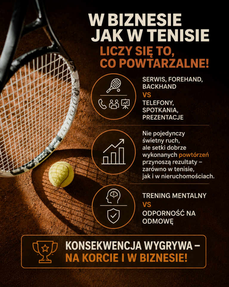 Powtarzalność w tenisie i pracy pośrednika nieruchomości